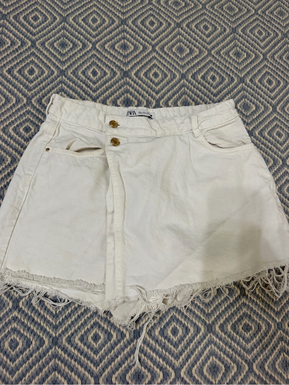 Zara White Denim Skort